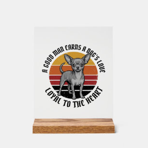 Panneau En Acrylique Chemise de papa Chihuahua Gravure vintage Concepti