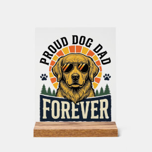 Panneau En Acrylique Chemise de papa de chien Design rétro Golden Retri