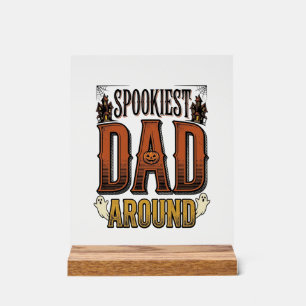 Panneau En Acrylique Chemise de papa Halloween Père effrayant Gravure v