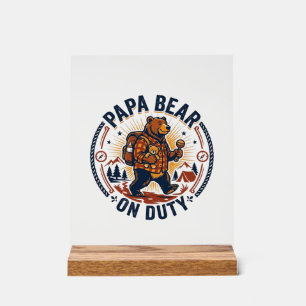 Panneau En Acrylique Chemise de papa ours en service pour la fête des p