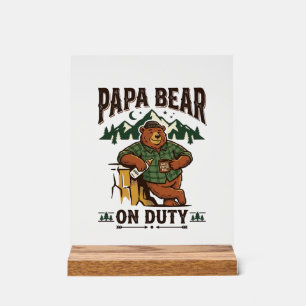 Panneau En Acrylique Chemise de papa ours en service pour la fête des p