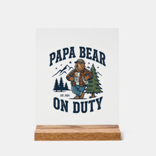 Panneau En Acrylique Chemise de papa ours en service pour la fête des p