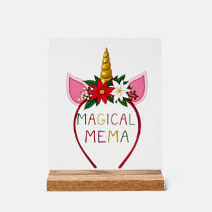 Panneau En Acrylique Chemise de pyjama de Noël Magical Mema Licorne 