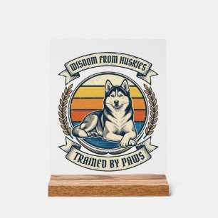 Panneau En Acrylique Chemise de sagesse Husky Gravure vintage Conceptio