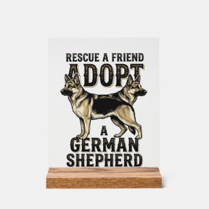 Panneau En Acrylique Chemise de sauvetage de chien de berger allemand v