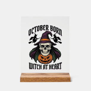 Panneau En Acrylique Chemise de sorcière d'octobre Halloween vintage an