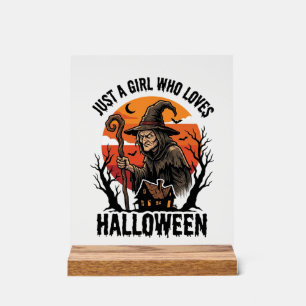 Panneau En Acrylique Chemise de sorcière Halloween Gravure vintage Cost