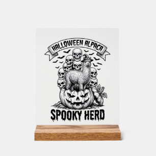 Panneau En Acrylique Chemise Halloween Alpaga Crâne Vintage Dessin Citr