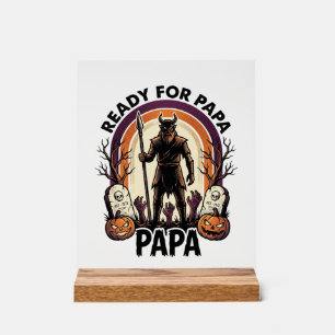 Panneau En Acrylique Chemise Halloween Papa Vintage Cimetière Coucher d