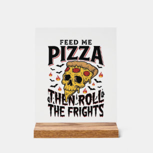 Panneau En Acrylique Chemise Horreur Pizza Gravure Vintage Soirée Ciném