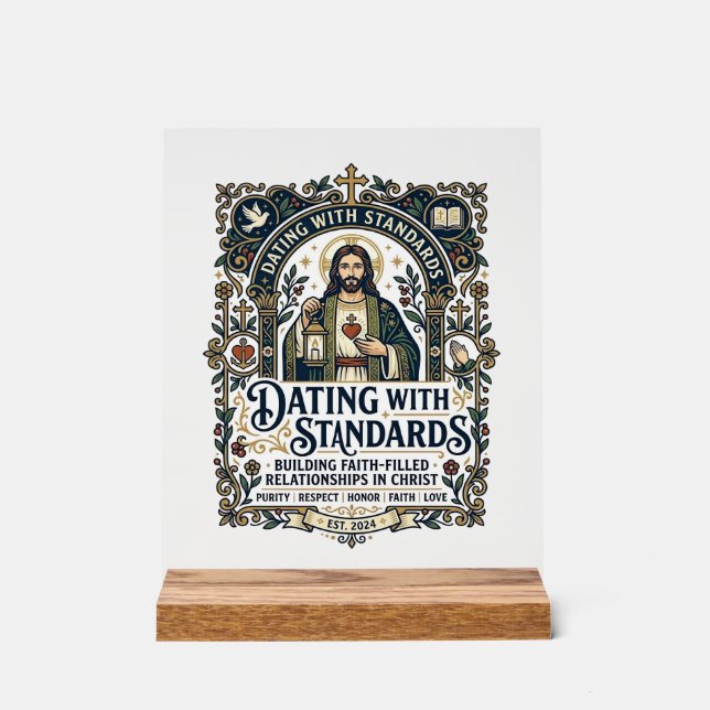 Panneau En Acrylique Chemise humour de relation chrétienne datant de Jé (Recto)