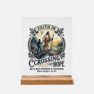 Panneau En Acrylique Chemise Jésus Immigration Nouveau Départ Courage C