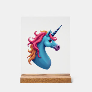 Panneau En Acrylique Chemise Licorne Tie-Dye Licorne Cheval Colorée, Sm