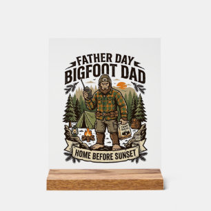 Panneau En Acrylique Chemise Papa Bigfoot Fête des Pères Bois Papa Rétr
