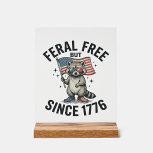 Panneau En Acrylique Chemise Patriotique Raton Laveur Sauvage Mais Libr