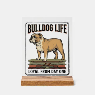 Panneau En Acrylique Chemise pour amateur de Bouledogue Art de chien gr