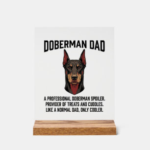 Panneau En Acrylique Chemise pour papa Doberman, gravure vintage pour a