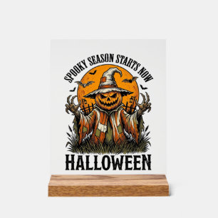 Panneau En Acrylique Chemise sorcière citrouille épouvantail Halloween 