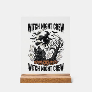 Panneau En Acrylique Chemise sorcière vintage nuit de coven Halloween G