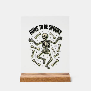 Panneau En Acrylique Chemise squelette effrayant Halloween vintage Bone