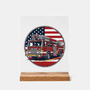 Panneau En Acrylique Chemise vectorielle Cercle Drapeau Américain Camio