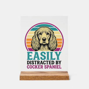 Panneau En Acrylique Chemise vintage de chien Cocker Spaniel facilement