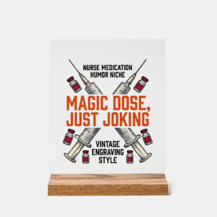 Panneau En Acrylique Chemise vintage dose de sorcière humour infirmière