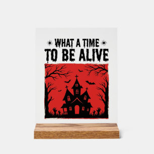 Panneau En Acrylique Chemise Vintage Halloween Haunted House What A Tim