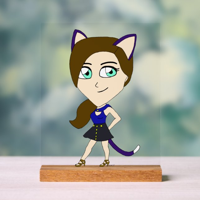 Panneau En Acrylique chibi catgirl (Neutre)