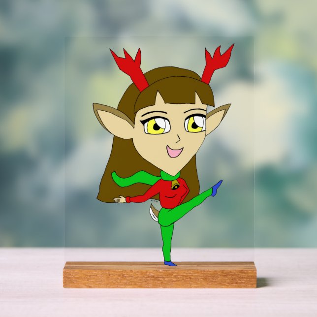 Panneau En Acrylique chibi danser la fille de rennes (Neutre)