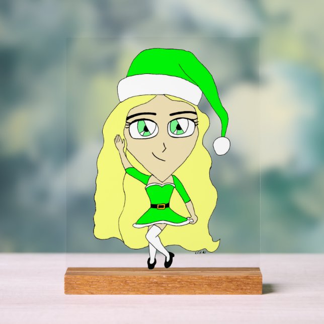 Panneau En Acrylique Chibi de Noël (Neutre)