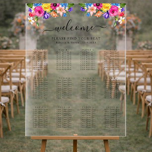 Panneau En Acrylique Chic et coloré fleur sauvage mariage