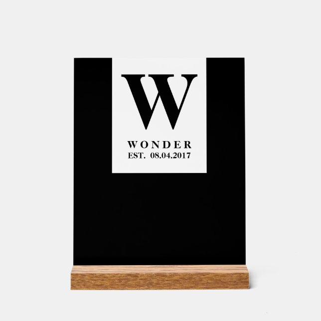 Panneau En Acrylique Chic Newly Wed Design (Recto)