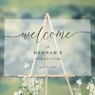Panneau En Acrylique Chic pour tout événement, bienvenue enseigne en ac