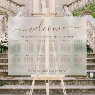 Panneau En Acrylique Chic Welcome Gold 12 Mariage table Siège givré