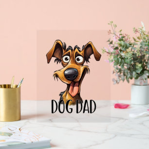 Panneau En Acrylique Chien cool Papa mot art