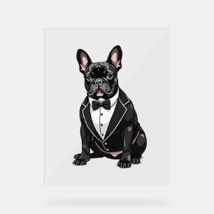 Panneau En Acrylique Chien de taureaux français à Tuxedo
