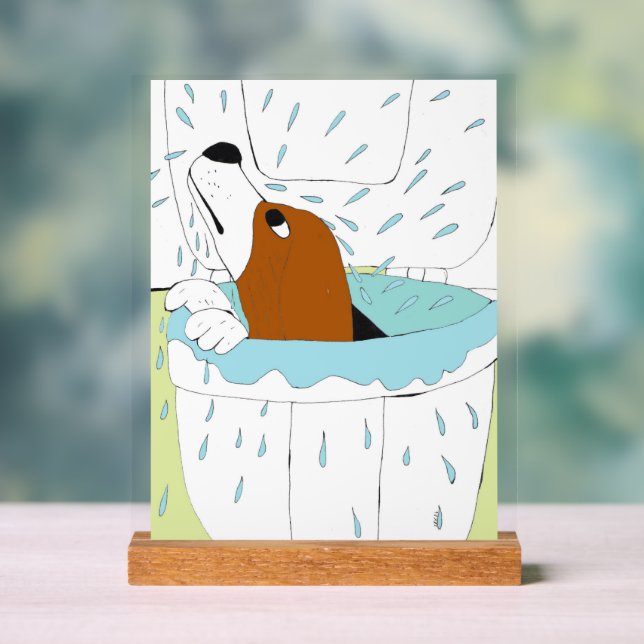 Panneau En Acrylique chien de toilette (Neutre)