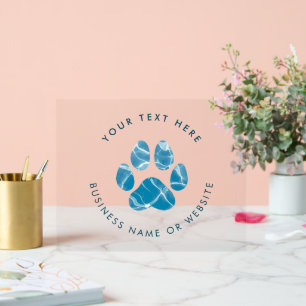 Panneau En Acrylique Chien Groomer Laver les pattes d'eau Imprimantes p