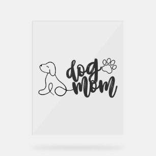 Panneau En Acrylique Chien Maman Ligne Design Art minimaliste Amoureux 