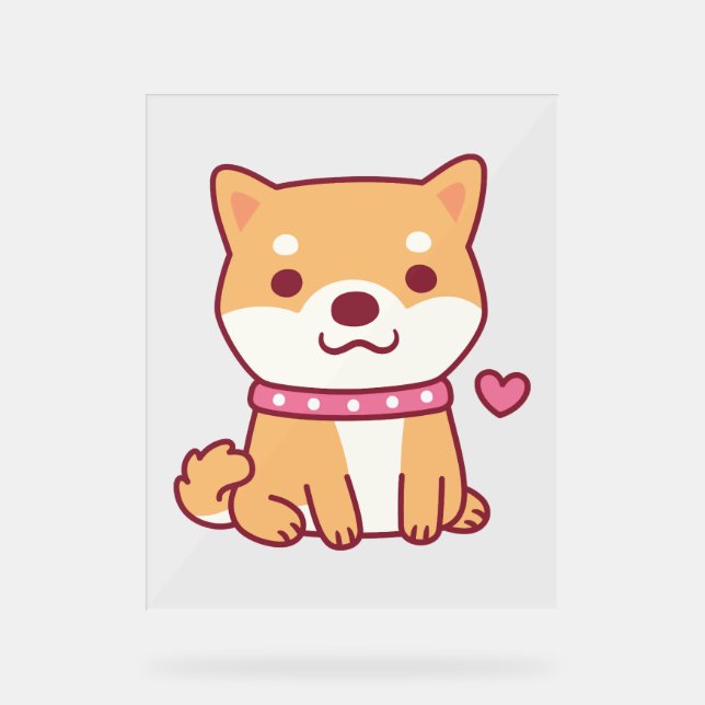 Panneau En Acrylique Chien mignon Shiba Inu (Recto)