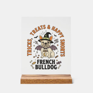 Panneau En Acrylique Chien Trickster Halloween Bouledogue Français