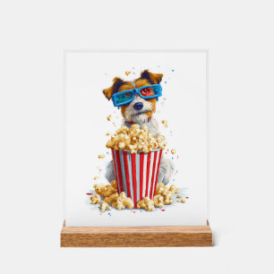 Panneau En Acrylique Chiendent Popcorn � Chien de soirée cinéma