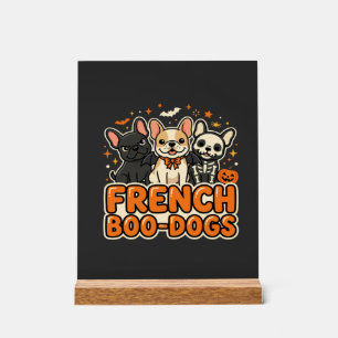 Panneau En Acrylique Chiens Boo français Halloween French Bulldog Desig