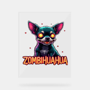 Panneau En Acrylique Chihuahua Chi Chichi Chiwawa Zombie Chien Hallowee