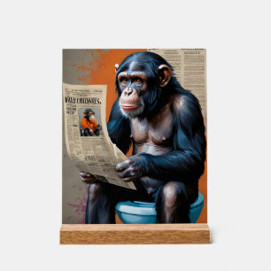 Panneau En Acrylique Chimpanzé royal art pop art chimpanzé réaliste