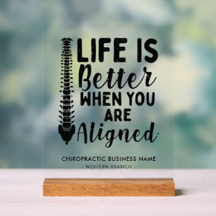 Panneau En Acrylique Chiropratique Nom commercial Chiropraticien Bureau