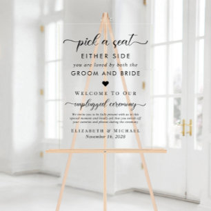 Panneau En Acrylique Choisir Un Siège De Chaque Côté Mariage Débranché
