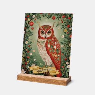 Panneau En Acrylique Chouette Festive Foliage Personnalisée
