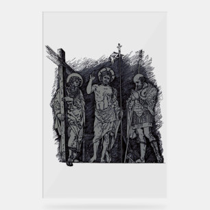 Panneau En Acrylique Christ ressuscité entre les saints André et Longin